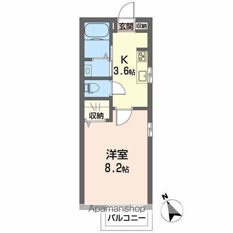エターナル桜井(1K/2階)の間取り写真