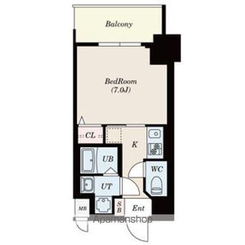S-RESIDENCE浄心イースト(1K/5階)の間取り写真