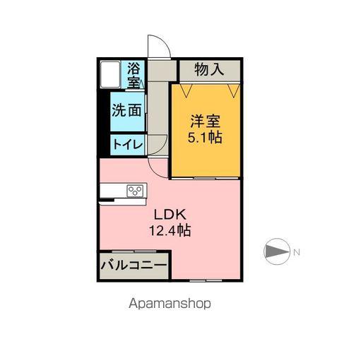 ハートフル・参番館(1LDK/3階)の間取り写真