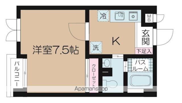 グリーンヒルズ泰明(1K/3階)の間取り写真