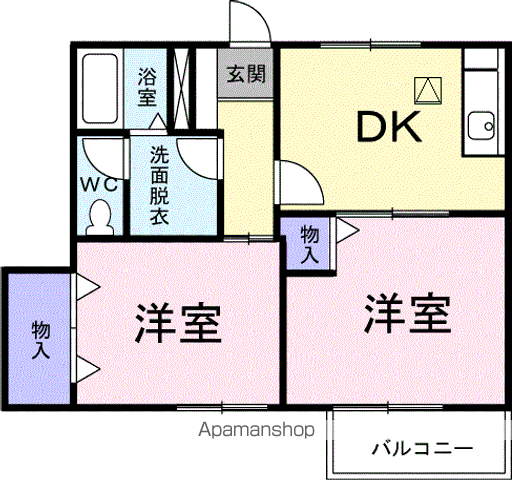 グレース21(2DK/1階)の間取り写真