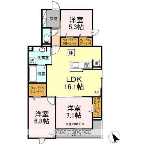 ブラビッシモ(3LDK/1階)の間取り写真