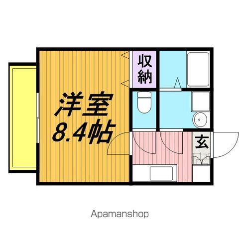 クレフラスト北小金B(1K/2階)の間取り写真