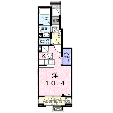ステイズ ワン(1K/1階)の間取り写真