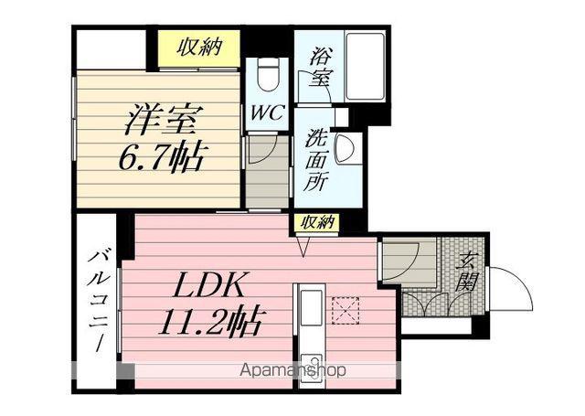 キースリーピアⅢ(1LDK/1階)の間取り写真