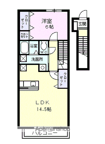 グランドカーサ枇杷島(1LDK/2階)の間取り写真