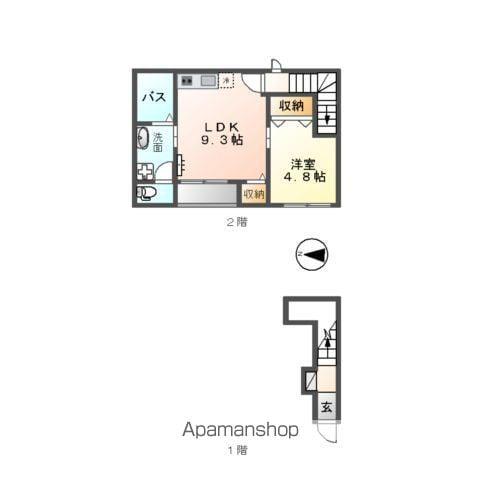 ROSA(1LDK/2階)の間取り写真