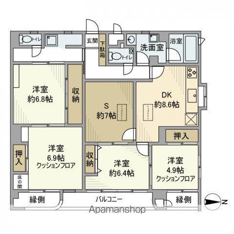 シティ・フィールド上野ナンバー・1(4SDK/10階)の間取り写真