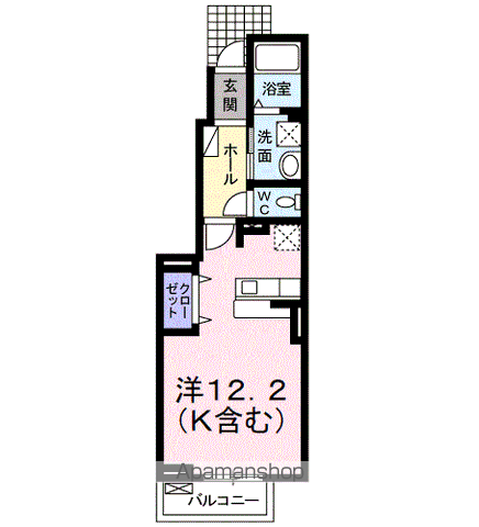 サンニーノ(ワンルーム/1階)の間取り写真