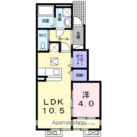 レ・セーナ(1LDK/1階)の間取り写真