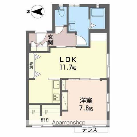 パロアルトB棟(1LDK/1階)の間取り写真