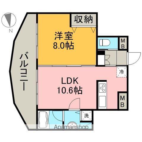 さくらHILLSリバーサイドイースト(1LDK/3階)の間取り写真