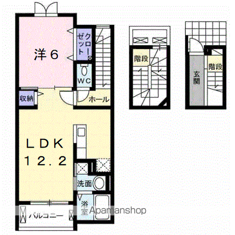 モデッサくすみーる(1LDK/3階)の間取り写真