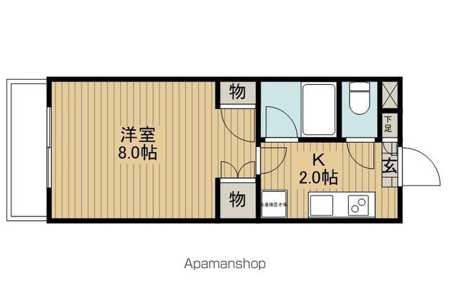 ビューロックウェーブA棟(1K/2階)の間取り写真