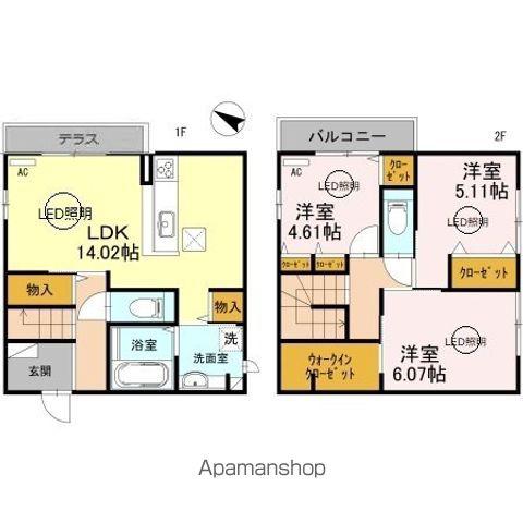 サクラビレッジ豊中市本町 B棟(3LDK)の間取り写真