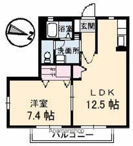 ツインパレス庄内 S棟(1LDK/2階)の間取り写真