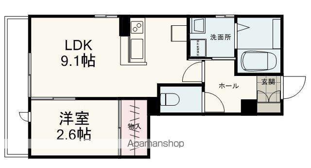 FOREST GARDEN(1LDK/2階)の間取り写真