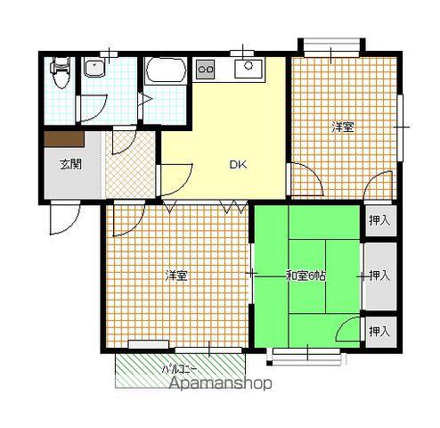 メゾン西条N棟(3DK/1階)の間取り写真