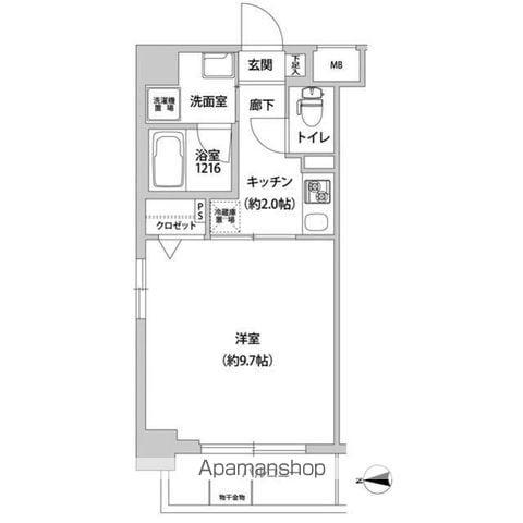 LES.FONTAINE聖蹟(1K/2階)の間取り写真