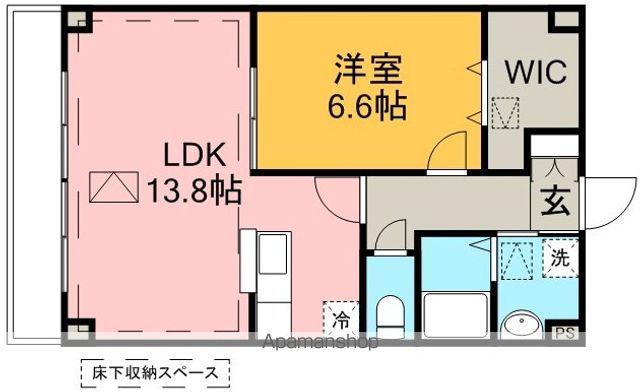 ルネスセードル(1LDK/3階)の間取り写真