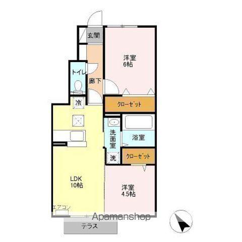 アーク・ド・ルミエール(2LDK/1階)の間取り写真