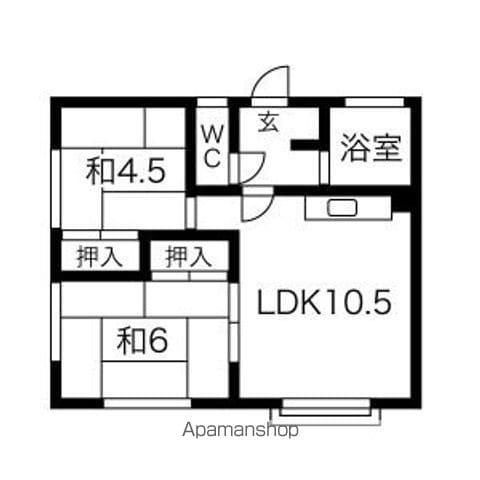 はまや荘(2LDK/2階)の間取り写真