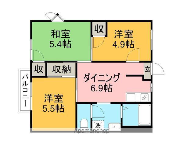 アベニューフラワーA・B(3DK/1階)の間取り写真