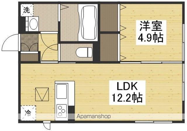 フォルティス倉敷B棟(1LDK/1階)の間取り写真