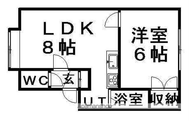 ローズヴィラ菊水(1LDK/1階)の間取り写真