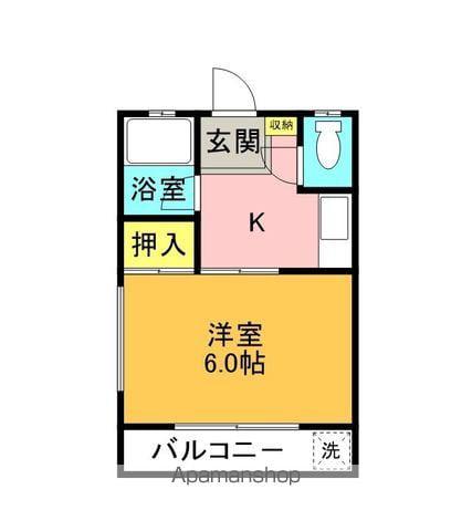 コンセール山城(1K/1階)の間取り写真