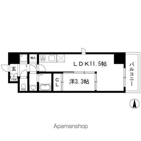 APHRODITE(1LDK/6階)の間取り写真