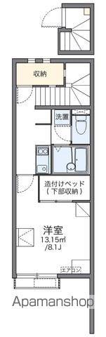 レオネクストソレイユF(1K/2階)の間取り写真