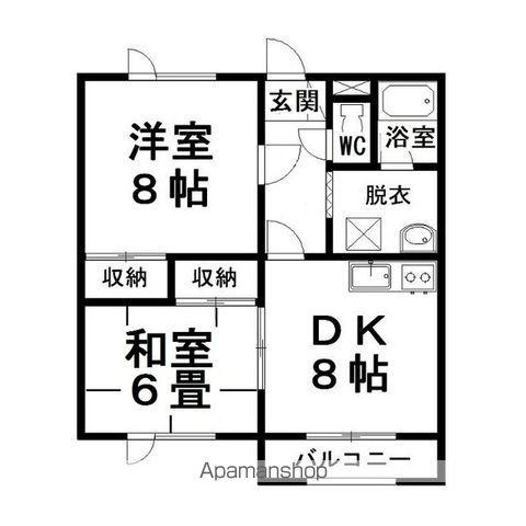 イーストプラザ(2DK/3階)の間取り写真