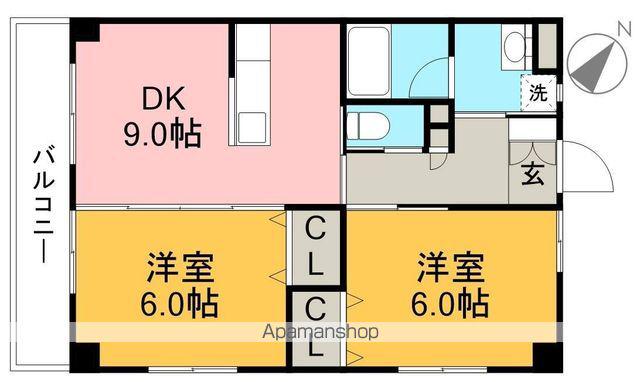 ナビオハイツ(2DK/2階)の間取り写真