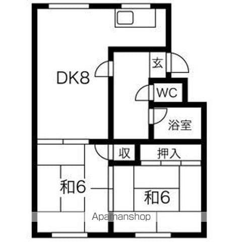 寿ハイツ(2LDK/2階)の間取り写真