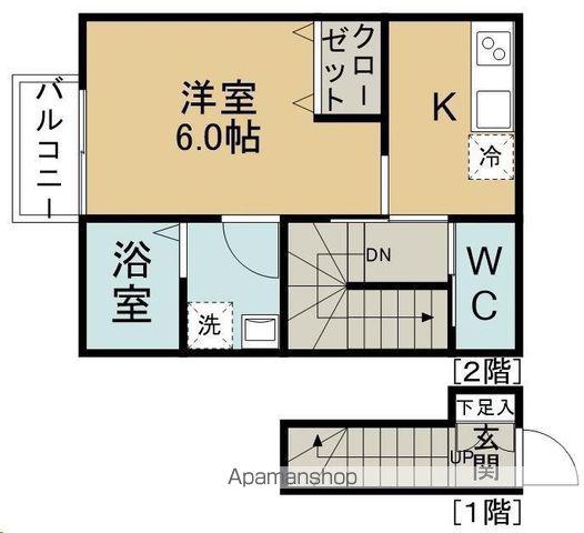 GRAND MAISON愛宕橋(1K/2階)の間取り写真
