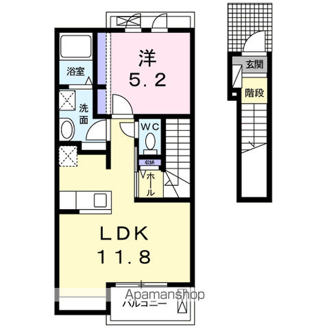 シャルマン ヴィラ(1LDK/2階)の間取り写真