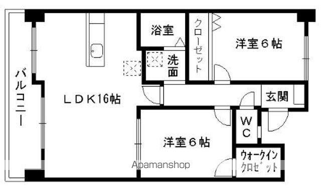 セントラルタワー大津(2LDK/6階)の間取り写真