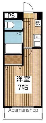 ウォーターフロント礎町(1K/2階)の間取り写真
