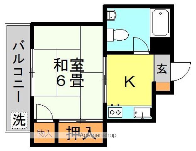第八通南ビル(1K/2階)の間取り写真