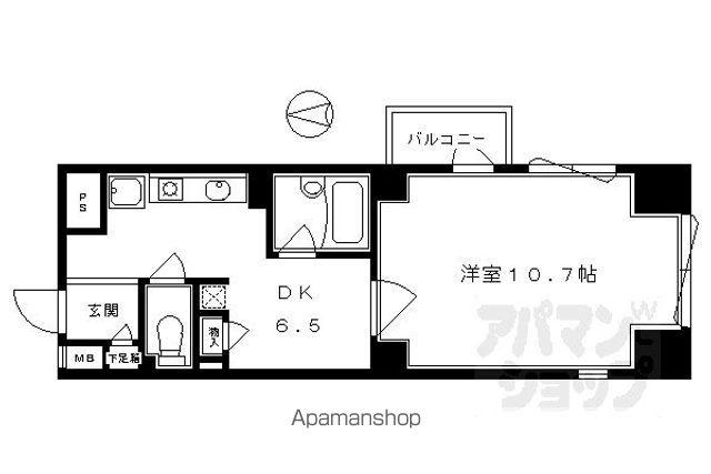 パインフィールド御池(1DK/11階)の間取り写真