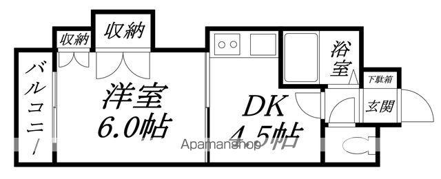 エンドレス高松(1DK/4階)の間取り写真