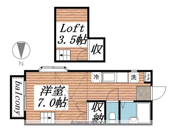 ロックウェル実籾(ワンルーム/2階)の間取り写真