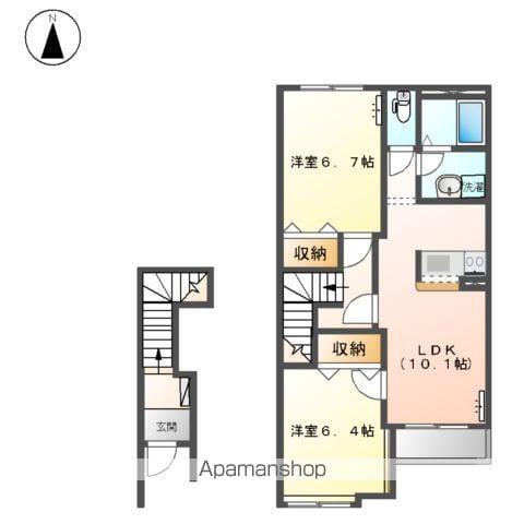 プランドールA(2LDK/2階)の間取り写真