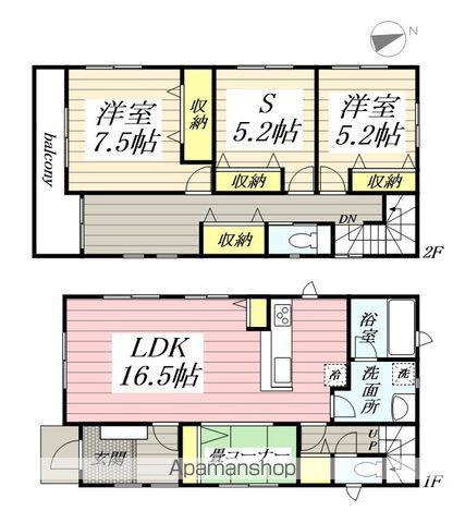 鹿島線 鹿島神宮駅 徒歩42分 2階建 築7年(2SLDK)の間取り写真