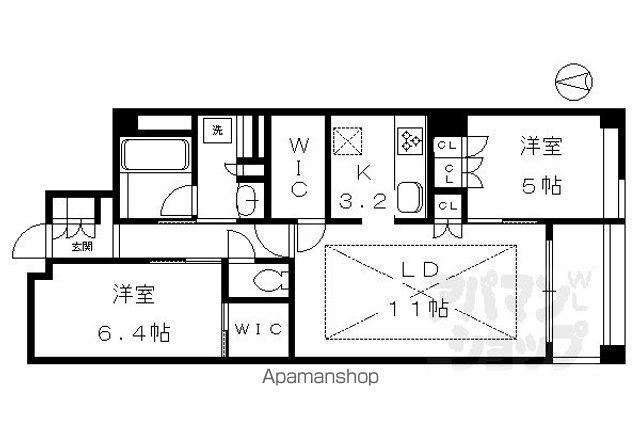 フォルム京都下鴨(2LDK/3階)の間取り写真