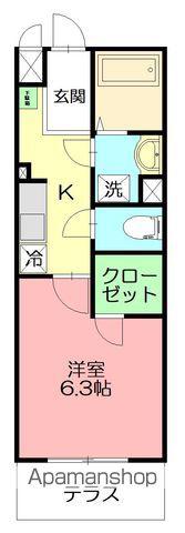 カレッジヒルズ(1K/4階)の間取り写真
