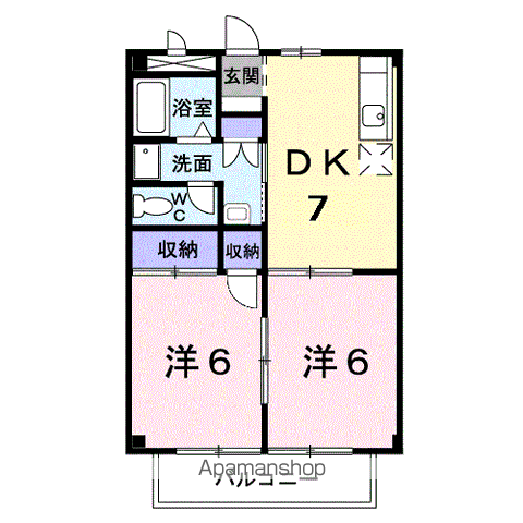DAIMARU.Ⅱ(2DK/2階)の間取り写真