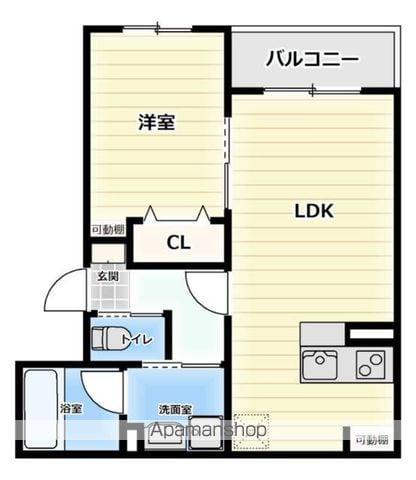 エテルノ.エビスII(1LDK/4階)の間取り写真