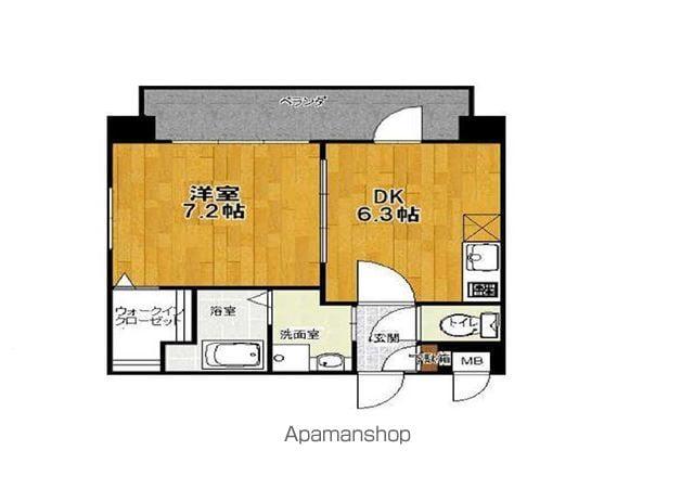 コンフォート両国(1DK/2階)の間取り写真